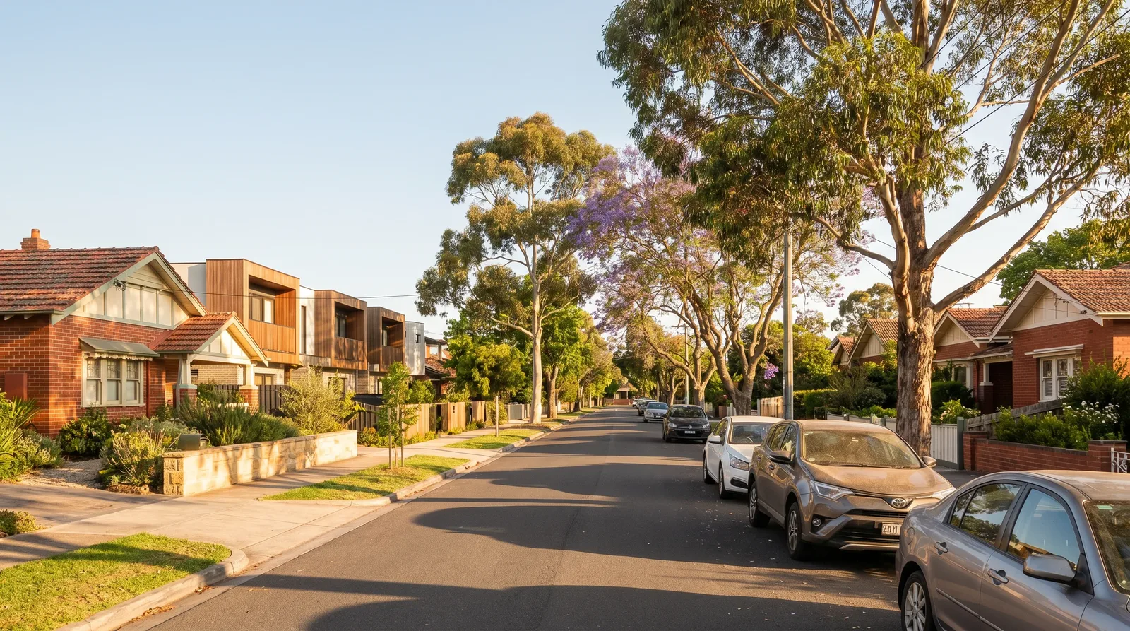 A street scene in Cheltenham, Melbourne bayside